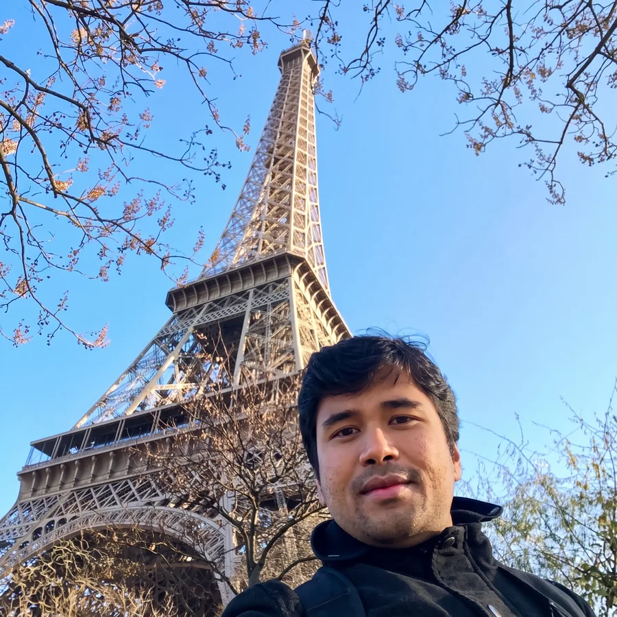 Lavi under the Eiffel Tower, Paris