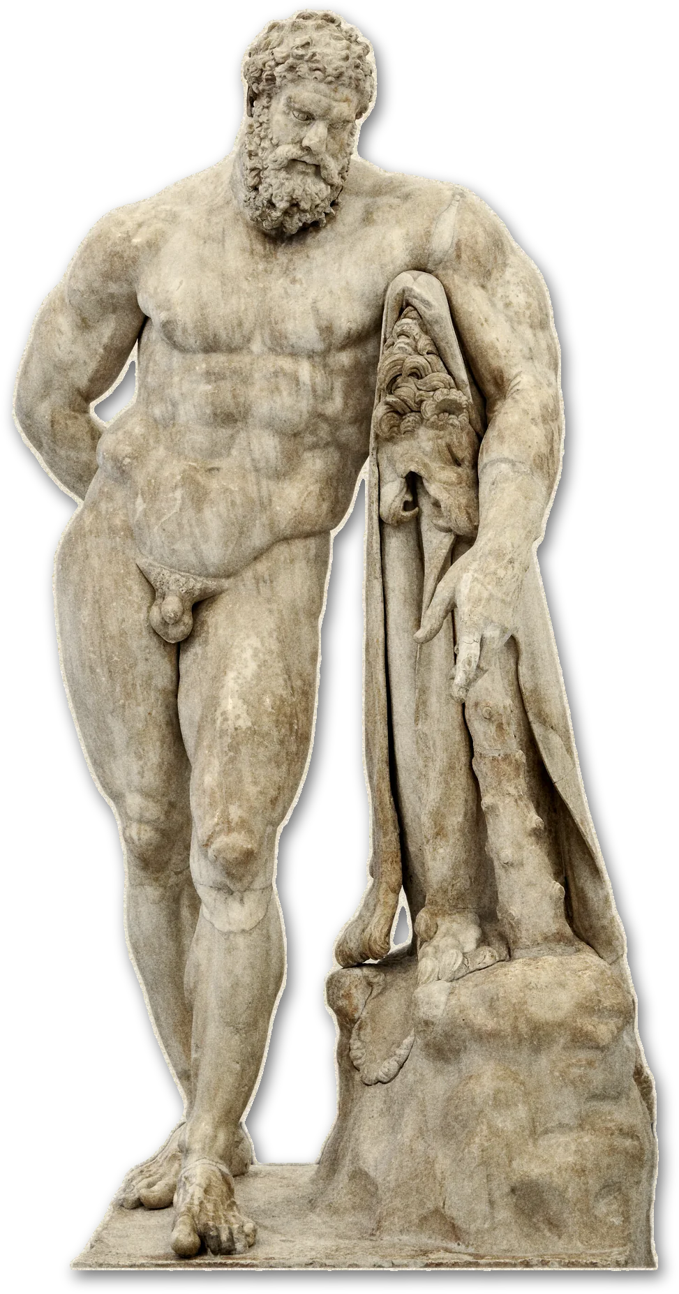 The marble Farnese Hercules leaning on his club, cut out