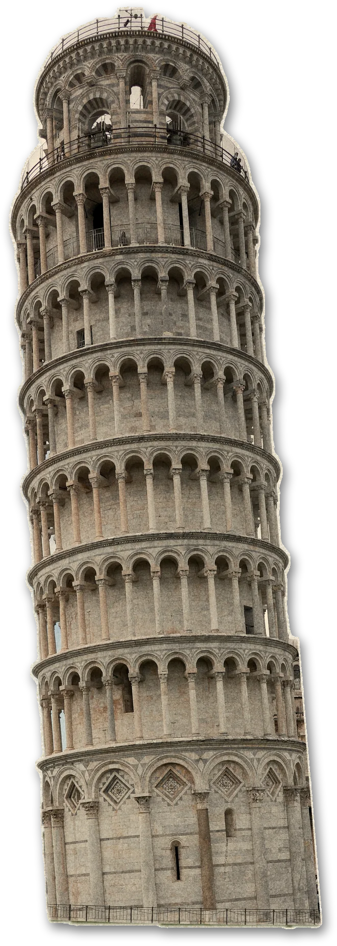 The Leaning Tower of Pisa, cut out