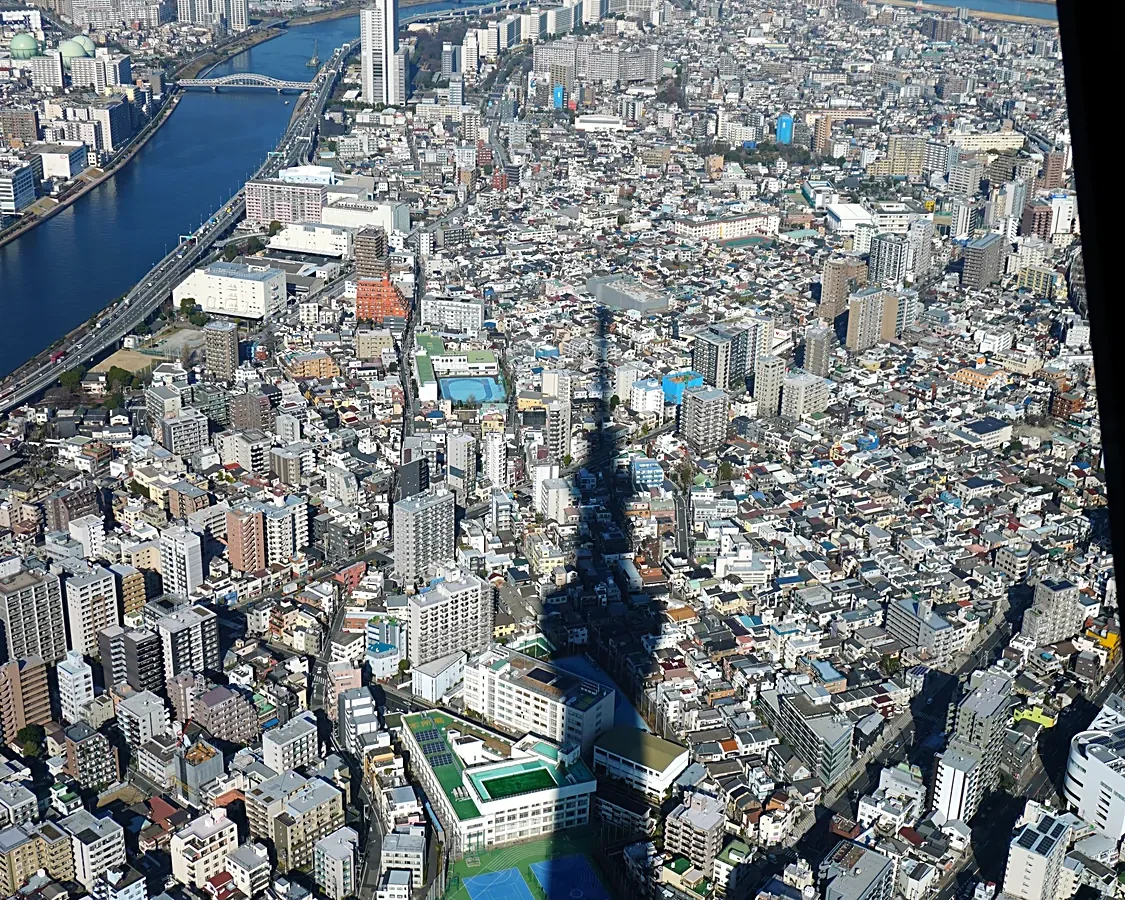 The Skytree’s shadow stretching across Sumida